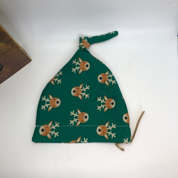 Baby Beanie Green Reindeer Slouchy Beanie Hat 3-6 Mos. - Picture 10 of 15